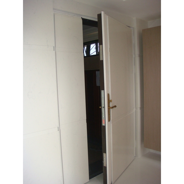 01 DSC09846 人造大理石企口式加工-雪白銀狐牆面+大門薄板-樂業街s