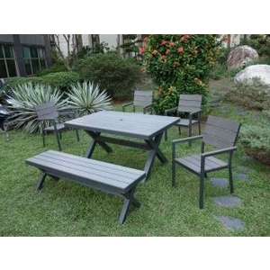 34-2 PT-150B 5尺 6尺塑木桌椅組,老貝壳股份有限公司