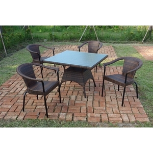 40-6 HT-103 100cm方桌藤椅組,老貝壳股份有限公司