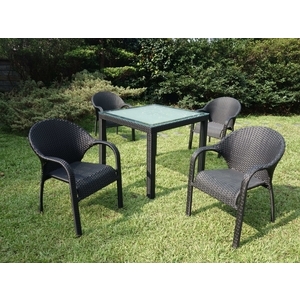 41-2 HT-337 90cm鋁藤方桌駝背椅組,老貝壳股份有限公司