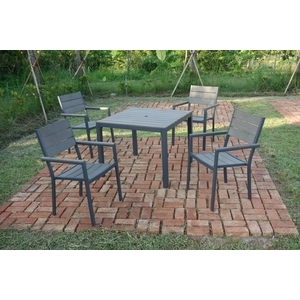 41-3 PT-090 90cm塑木方桌椅組,老貝壳股份有限公司