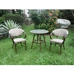 42-6 HT-318-W 竹節紗網圓桌米色椅組,老貝壳股份有限公司