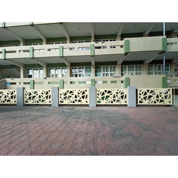 鋁合金雷射雕刻圖騰面板-校園地面修繕工程