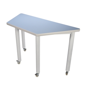 梯型討論桌(圓柱腳+活動輪) , 永佳工業有限公司