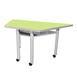 梯形討論桌(抽屜+圓柱腳+活動輪) , 永佳工業有限公司