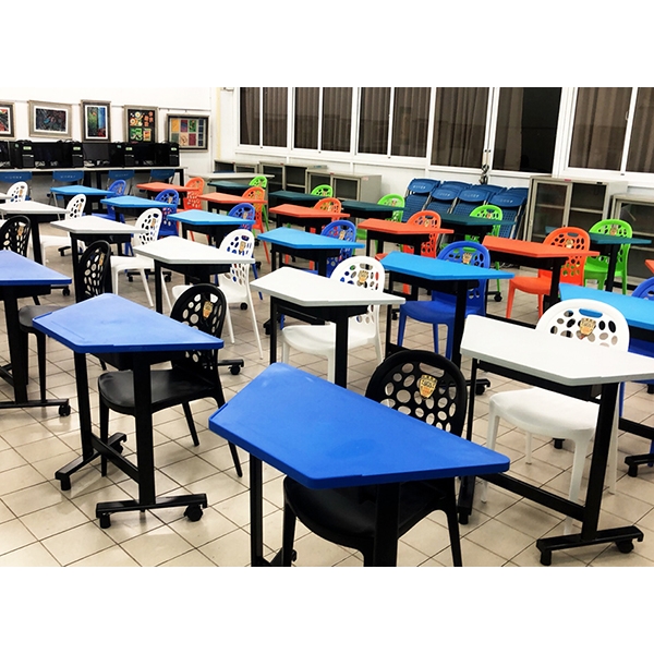 109-3A+609D 學生梯形課桌椅-永佳工業有限公司