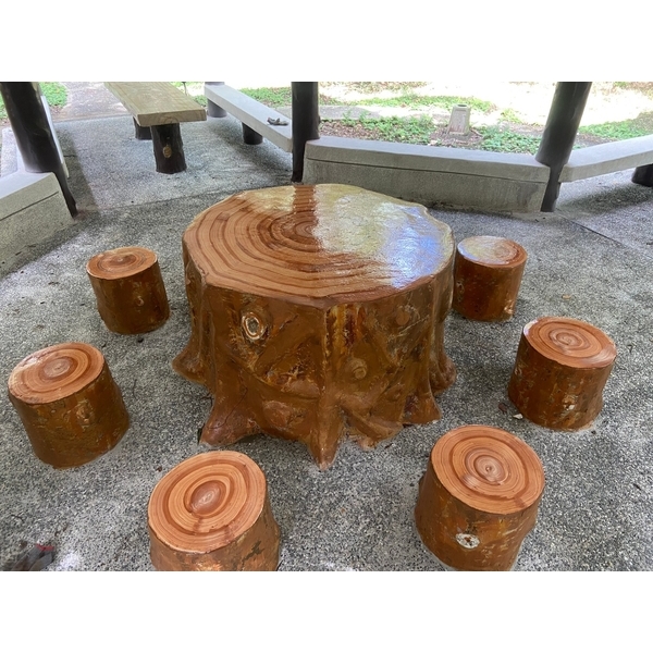 水泥仿木桌椅組,鴻山園藝有限公司