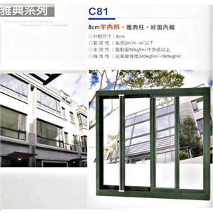 8CM半內拆／雅典柱／紗窗內藏 , 欣明企業有限公司