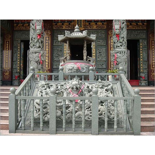 廟宇石雕盟龍九龍堵