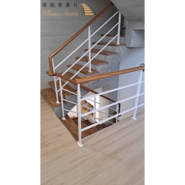 日式鐵件非洲柚木扶手