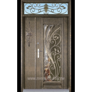 鍛造門中門+孔雀開屏鍛造花 , 名流建材企業股份有限公司