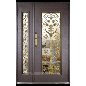 藝雕外玄關+花開富貴鍛造花 , 名流建材企業股份有限公司