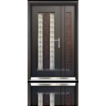 弧形立體扁管門+中亂紋鑄鋁花 , 名流建材企業股份有限公司