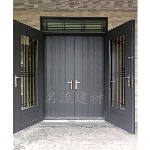 玄關-流蘇壓花鋼板門【外玄關G6扁管玻璃門】,名流建材企業股份有限公司
