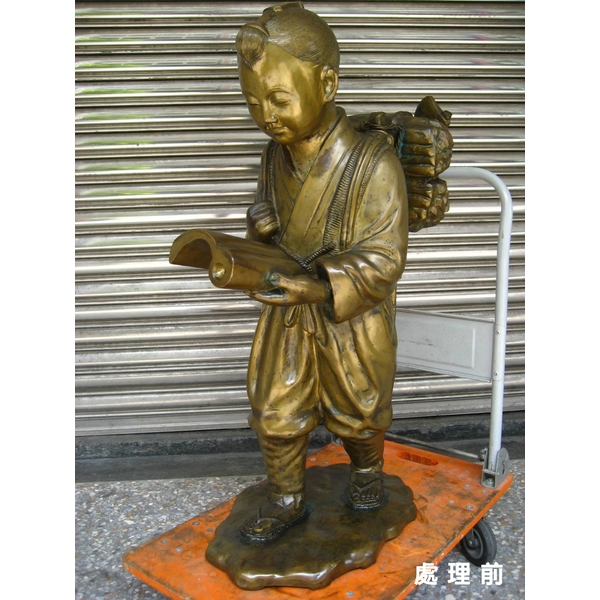 藝術銅像氧化後還原前後,龍代事業有限公司