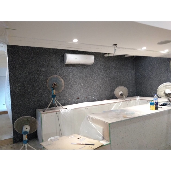 多彩崗石漆 - 台北市東區美甲店室內牆面(2019年9月)