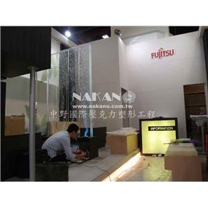 富士通電腦大展隔間水舞氣泡牆/夢幻水舞牆/氣泡牆/弧線造型/數位水幕牆/水燈柱商品