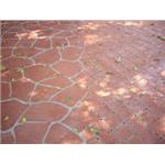 透水紙模板地磚(10x10方塊磚+紅磚色)(亂石型+紅磚色) - 齊祥工程股份有限公司