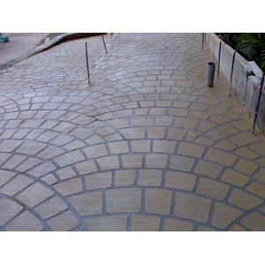 紙模板地磚(扇型+石頭色+掃毛面)