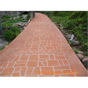 紙模板地磚(不規則板岩+南瓜色)