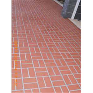 紙模板地磚(網織式+紅磚色+掃毛面)