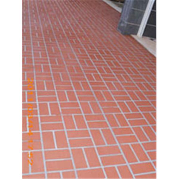 紙模板地磚(網織式+紅磚色+掃毛面) 紙模板地磚(網織式+紅磚色+掃毛面),齊祥工程股份有限公司