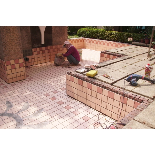 景觀魚池磁磚改造工程