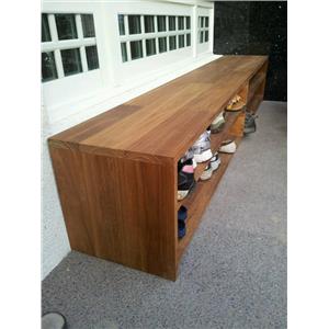 柚木集成實木鞋櫃