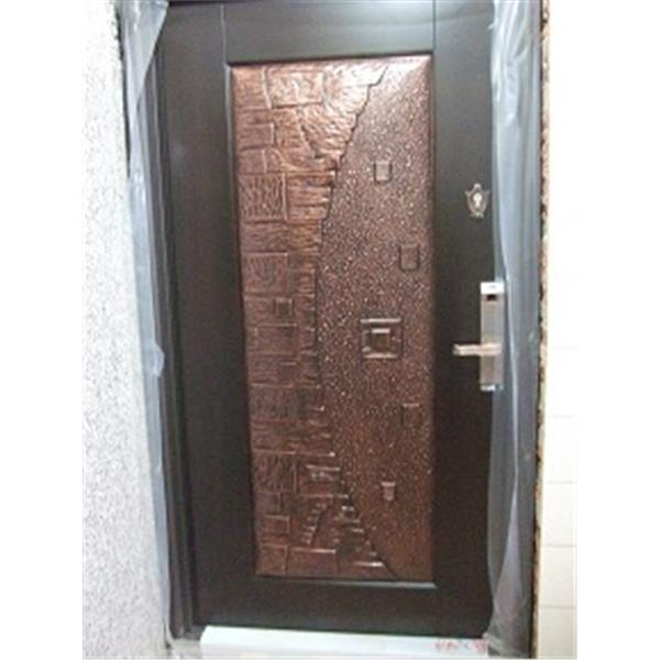 玄關門裝修更換~~金得安指紋密碼鎖+馬雅風月鑄鋁鋼木門