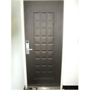 公司行號更換~~金得安指紋密碼鎖+金幣輝煌壓花玄關門 - 金鷹科技開發有限公司