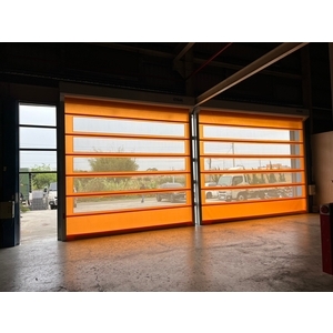 PVC軟式快速捲門 (透氣通風紗網型)