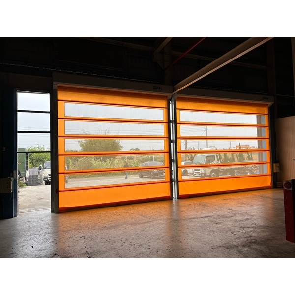 PVC軟式快速捲門 (透氣通風紗網型),愛第爾自動化工程有限公司