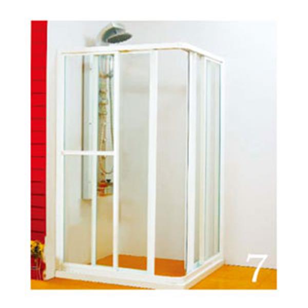 淋浴拉門-白框落地式直角雙門,幸福實業社