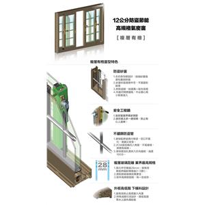 12公分防盜節能高規格氣密窗 , 臺灣之窗企業股份有限公司