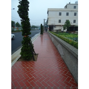 濕式紙模地坪(斜角人字型)-南崁南山路人行道地坪