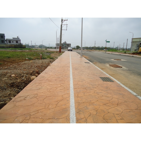 彩色壓花地坪-湖口私人重劃區人行道,凡臣企業有限公司