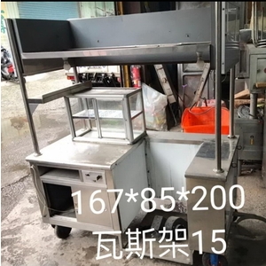 【台北二手餐飲設備】167cm 專業不鏽鋼二手炸雞台（附玻璃展示櫃、15kg瓦斯架）｜小資創業首選,百順企業行