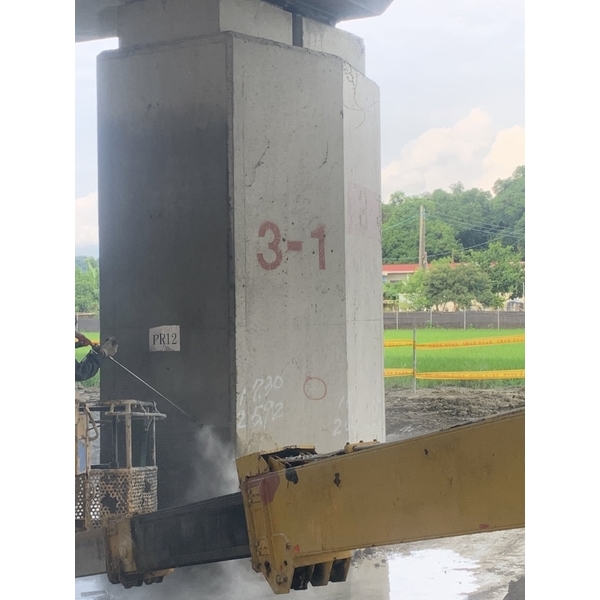 高公局耐震補強水刀打毛,上允工程股份有限公司