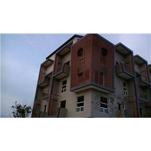 苗栗後龍-友鈞建設-造型格柵及框式玻璃欄杆