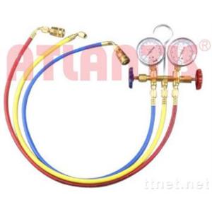 R134A 冷媒雙錶組 + 不可調整型快速接頭 , 亞帝國際有限公司