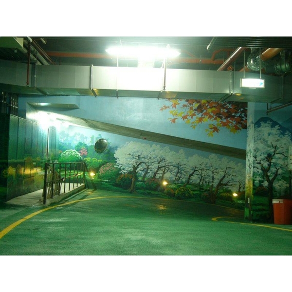停車場走道美化彩繪